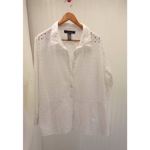 Ashley Stewart White Eyelet Blazer - Picture 5 of 7